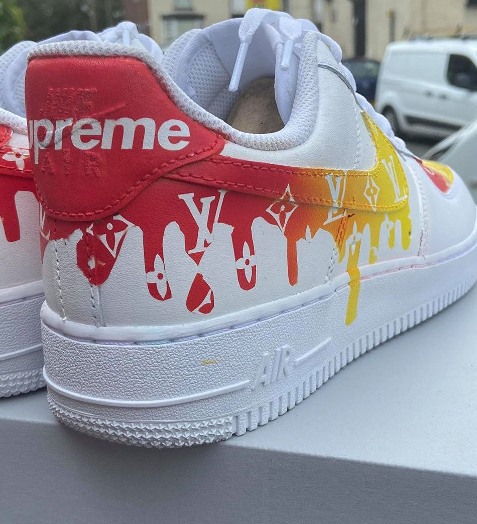 Custom Air Force 1 Sunset Drips - bluebeecustoms