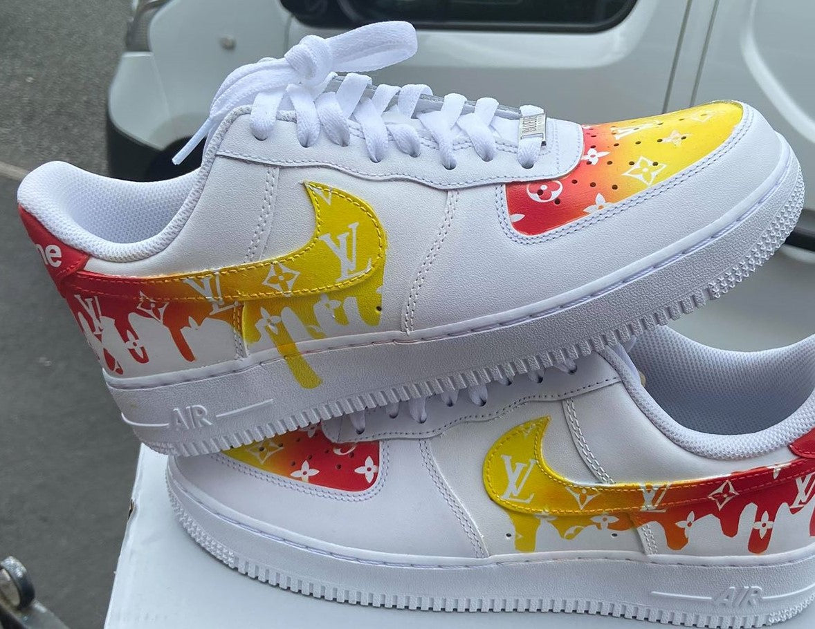 Custom Air Force 1 Sunset Drips - bluebeecustoms