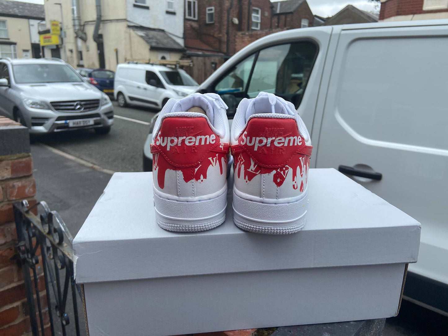 Custom Air Force 1 Sunset Drips - bluebeecustoms