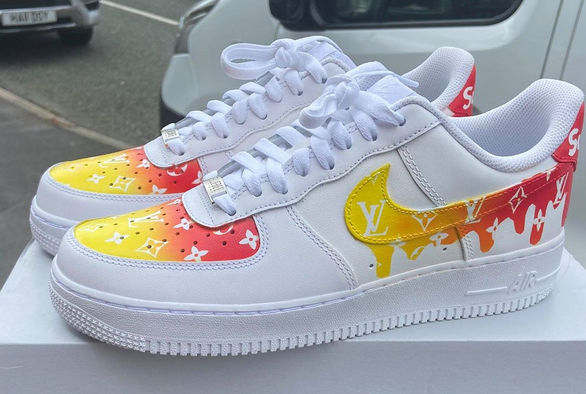 Custom Air Force 1 Sunset Drips - bluebeecustoms