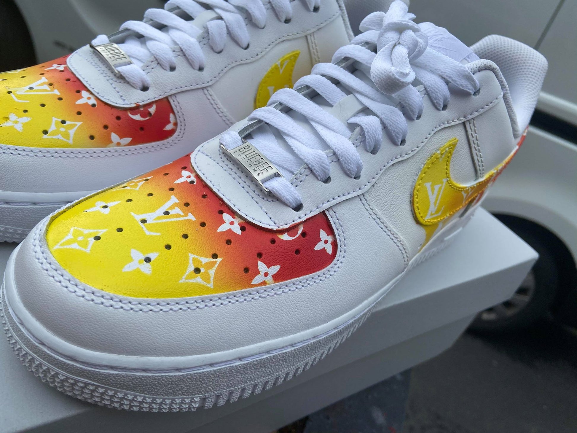 Custom Air Force 1 Sunset Drips - bluebeecustoms