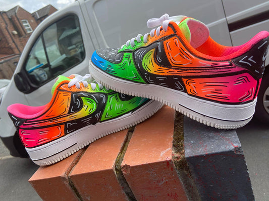 Neon Custom AF1's - bluebeecustoms