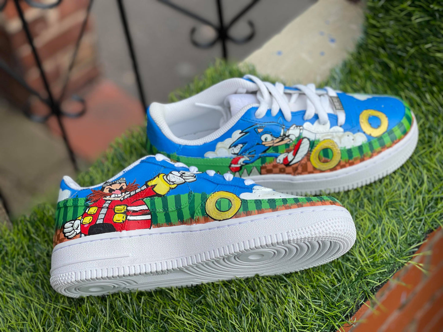 Sonic Custom Air Force 1 Kids - bluebeecustoms