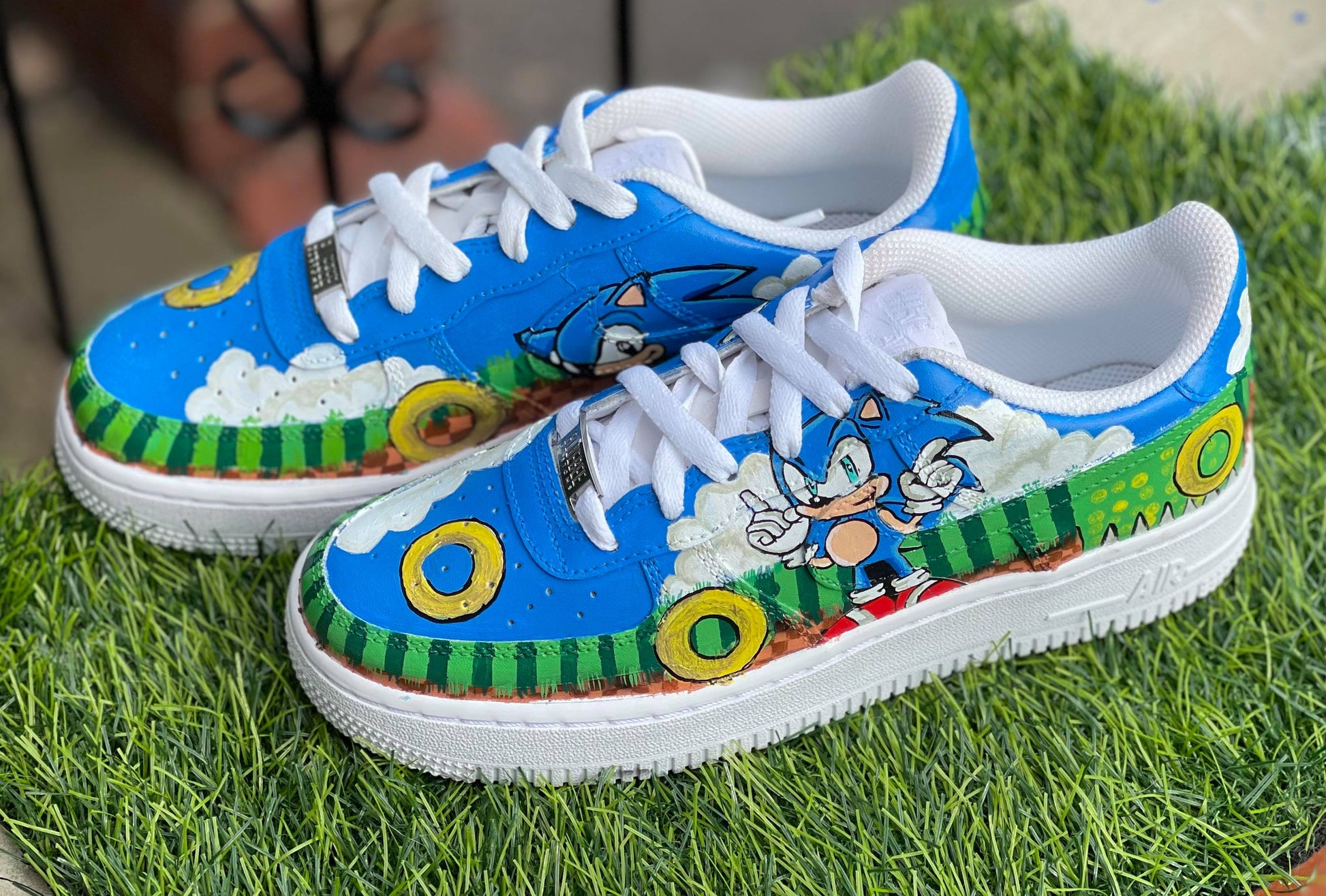 Sonic Custom Air Force 1 Kids - bluebeecustoms