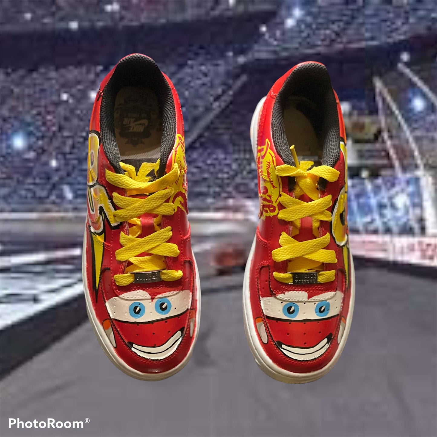 Customised AF1 Lightning McQueen- older Kids - bluebeecustoms