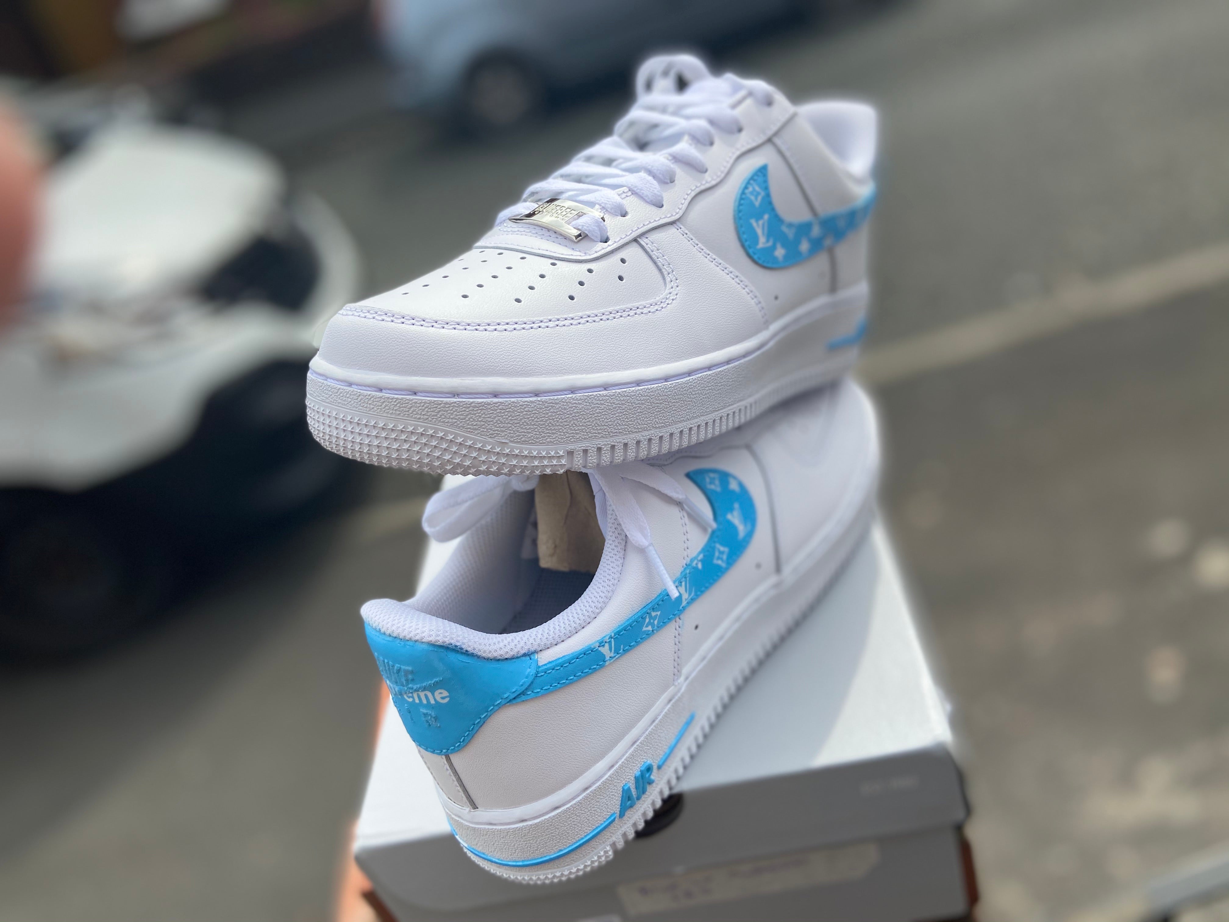 Baby blue LV swoosh – bluebeecustoms