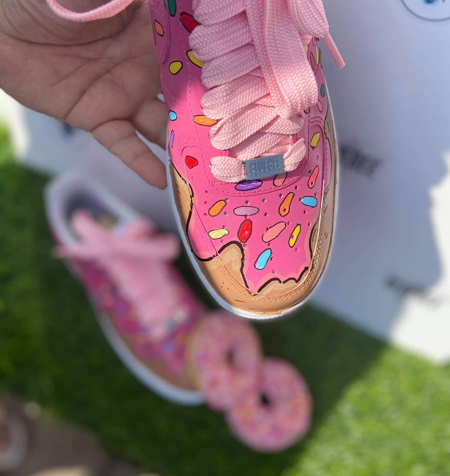 Hand Painted Custom outlets Air Force 1 Low Pink Donut Doughnut Drip AF1 Customized Made to Order Woman Man Sneakers Handmade Shoes