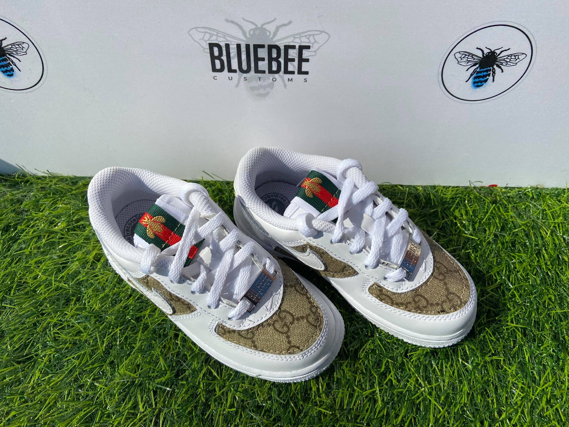 Younger  Kids Customised AF1 GG - bluebeecustoms