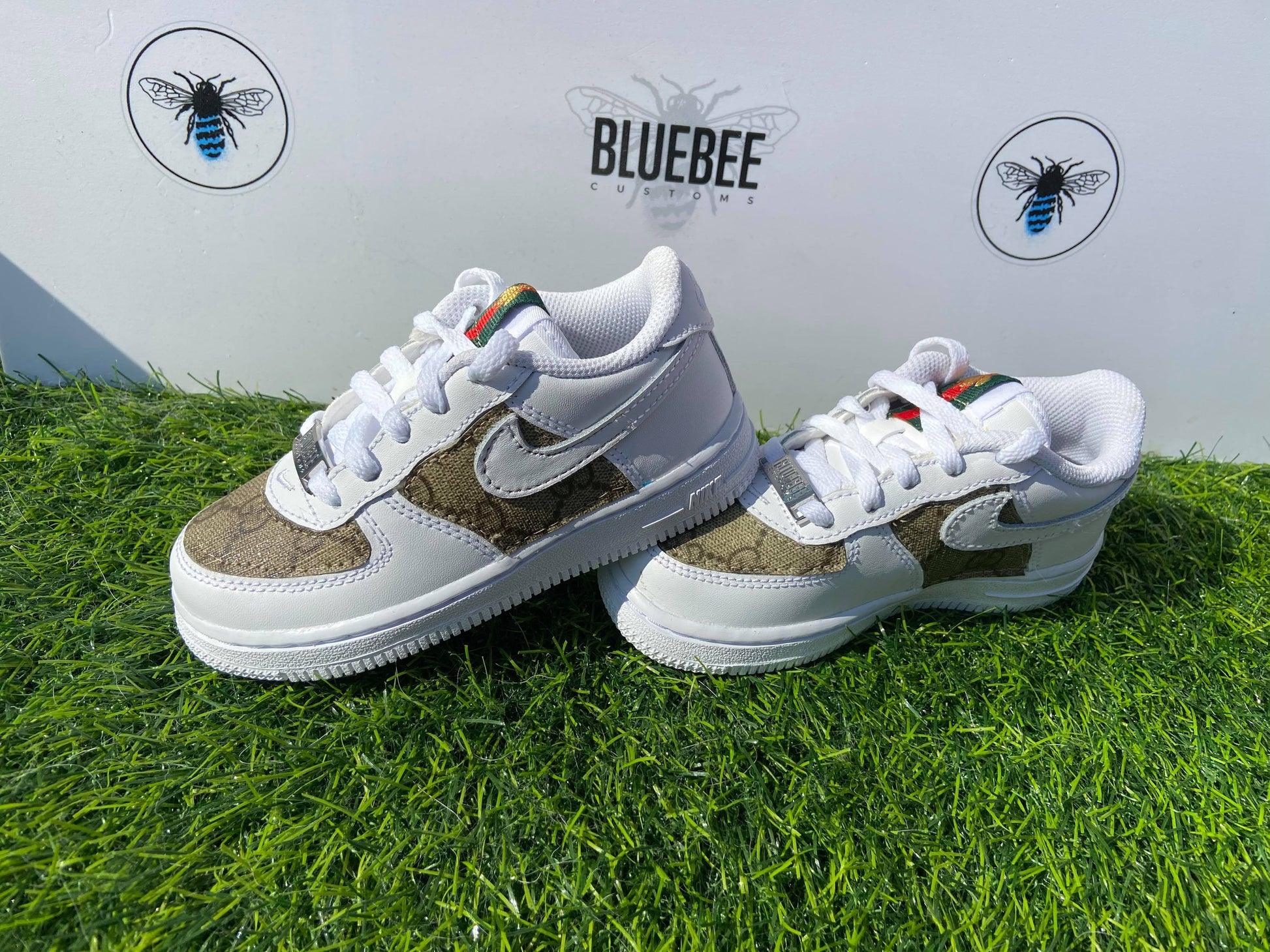 Older Kids Custom AF1 GG - bluebeecustoms