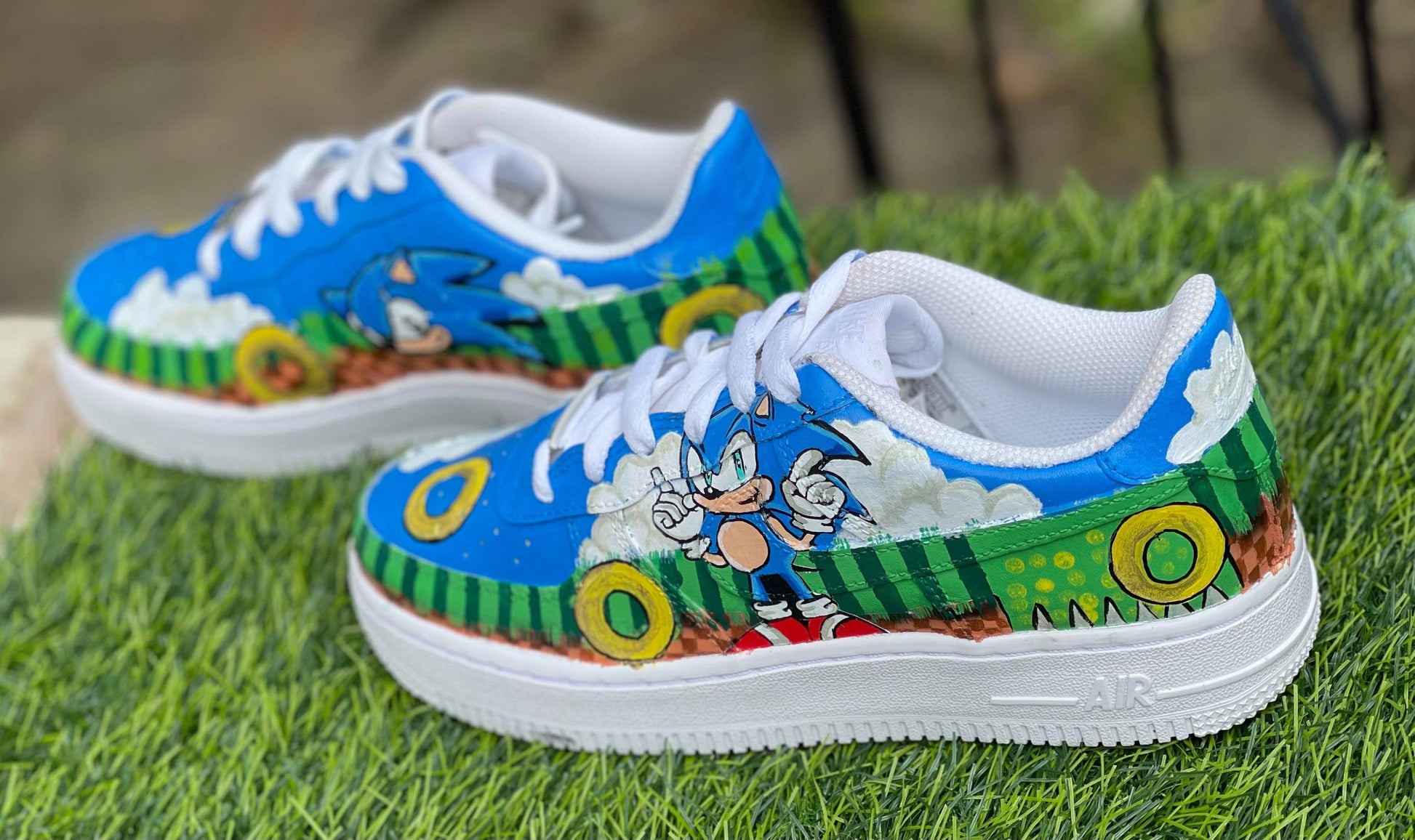 Sonic Custom Air Force 1 Kids - bluebeecustoms