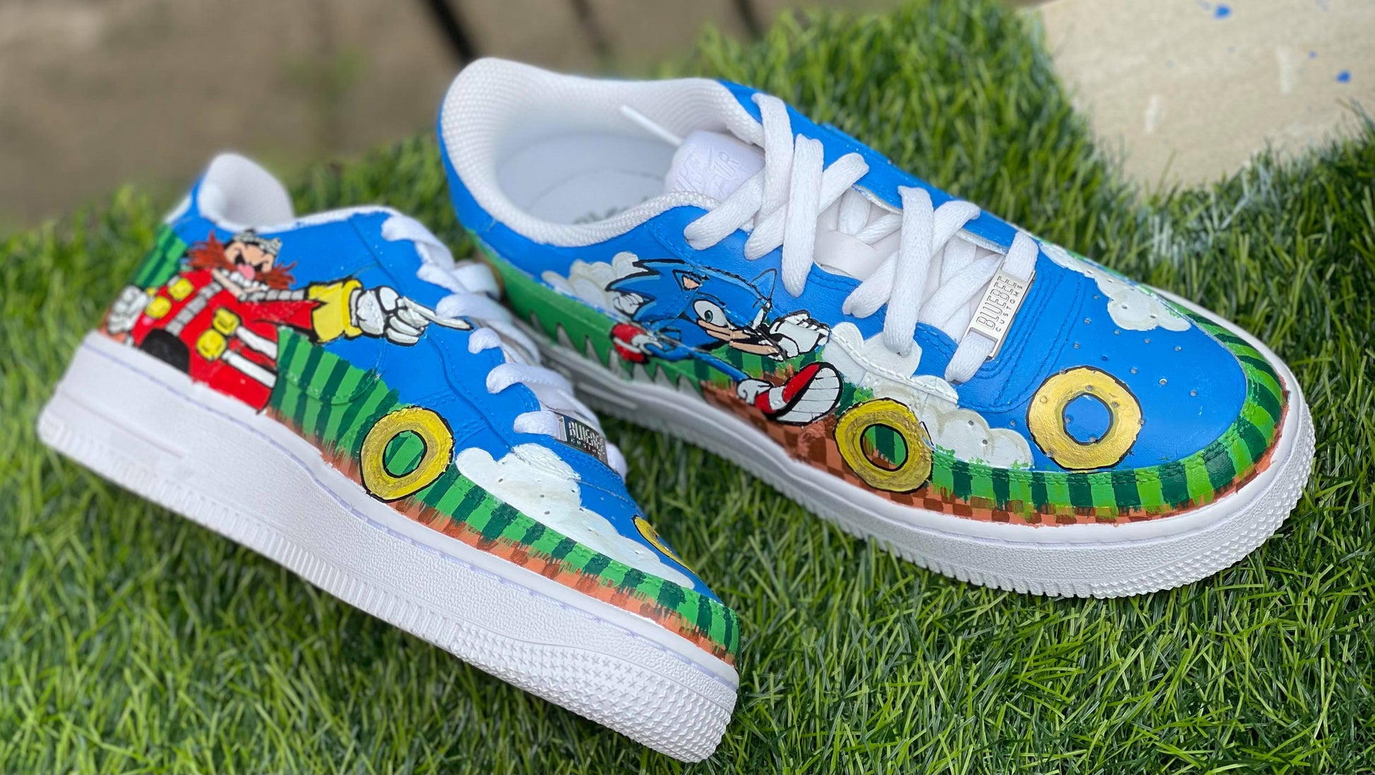 Sonic Custom Air Force 1 Kids - bluebeecustoms