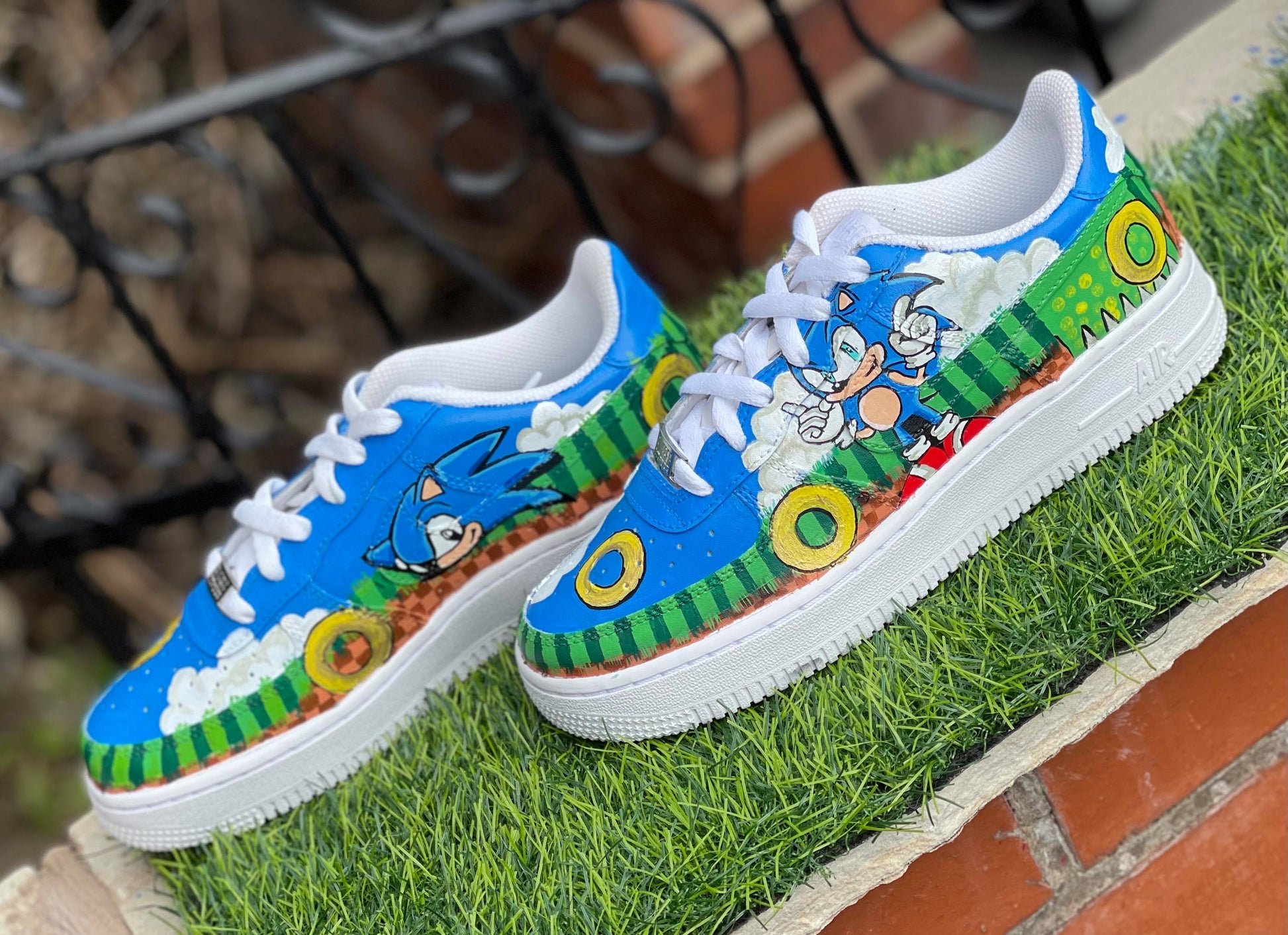 Sonic Custom Air Force 1 Kids - bluebeecustoms