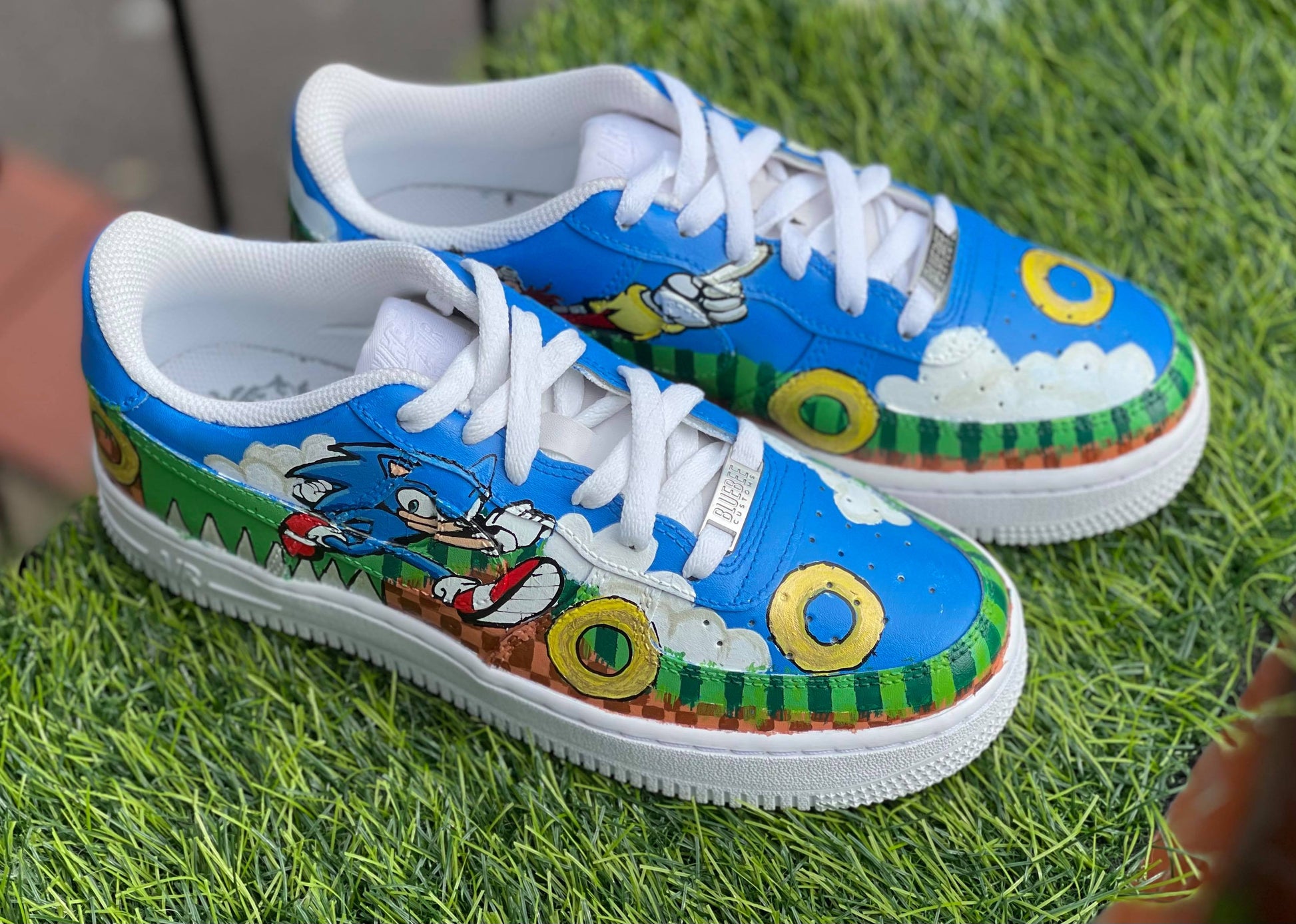 Sonic Custom Air Force 1 Kids - bluebeecustoms