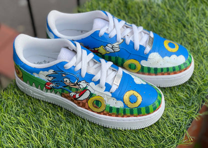 Sonic Custom Air Force 1 Kids - bluebeecustoms