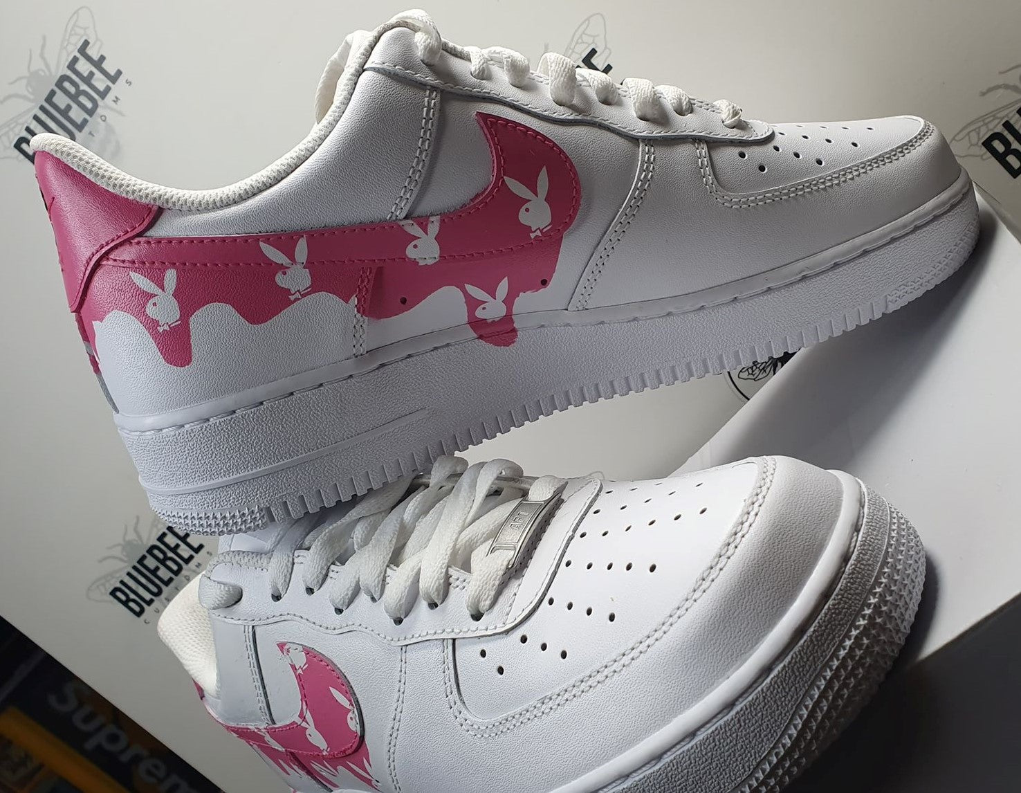 Custom Air force 1 Pink Drip - bluebeecustoms
