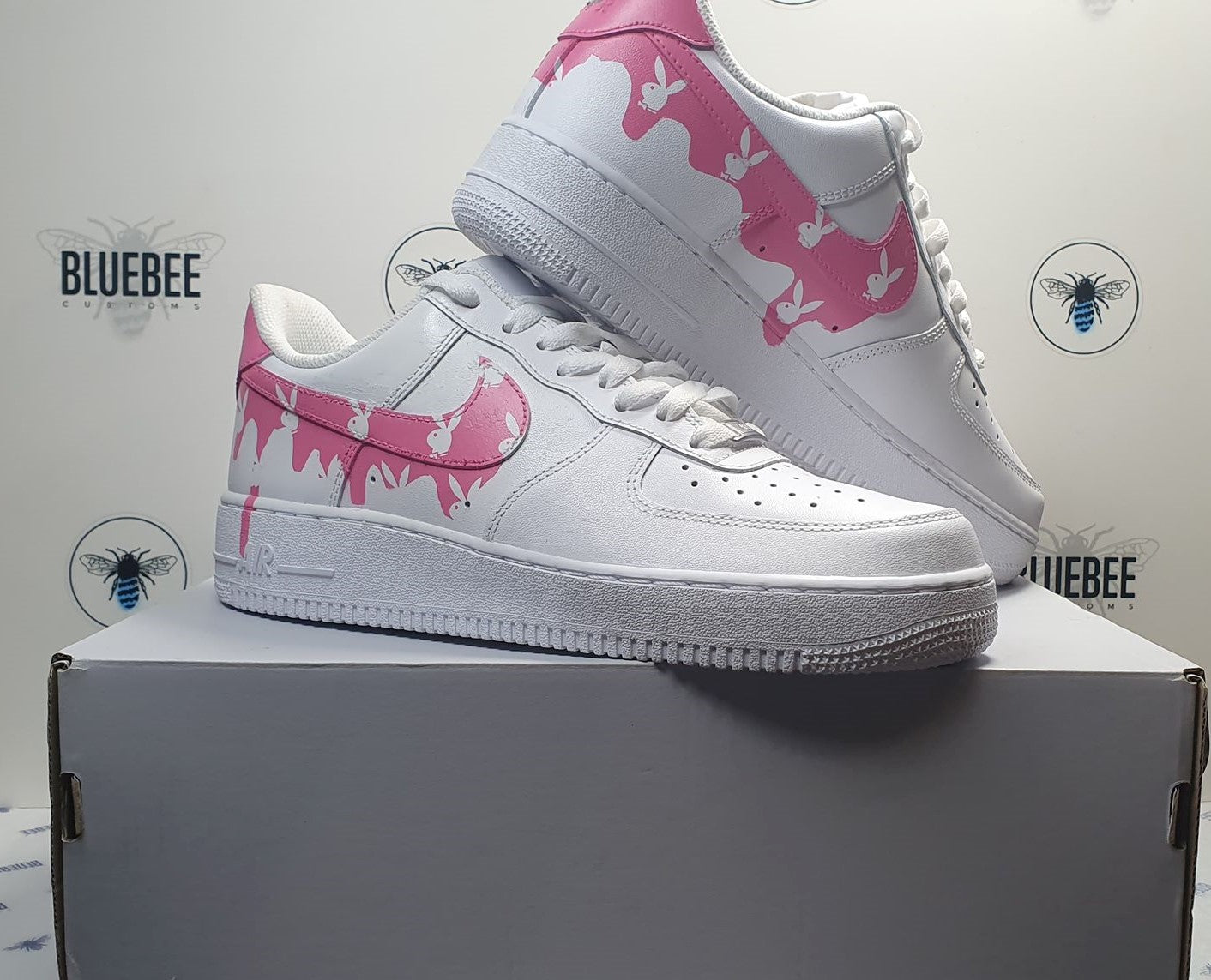 Custom Air force 1 Pink Drip - bluebeecustoms