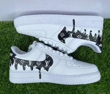 Load image into Gallery viewer, Custom Air Force 1 Black Drips - bluebeecustoms