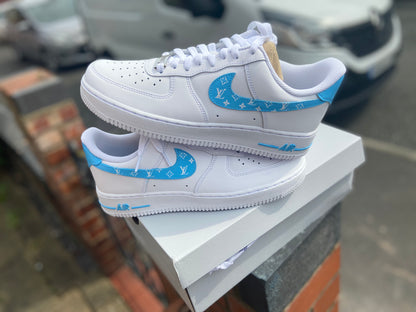 Baby blue LV swoosh - bluebeecustoms