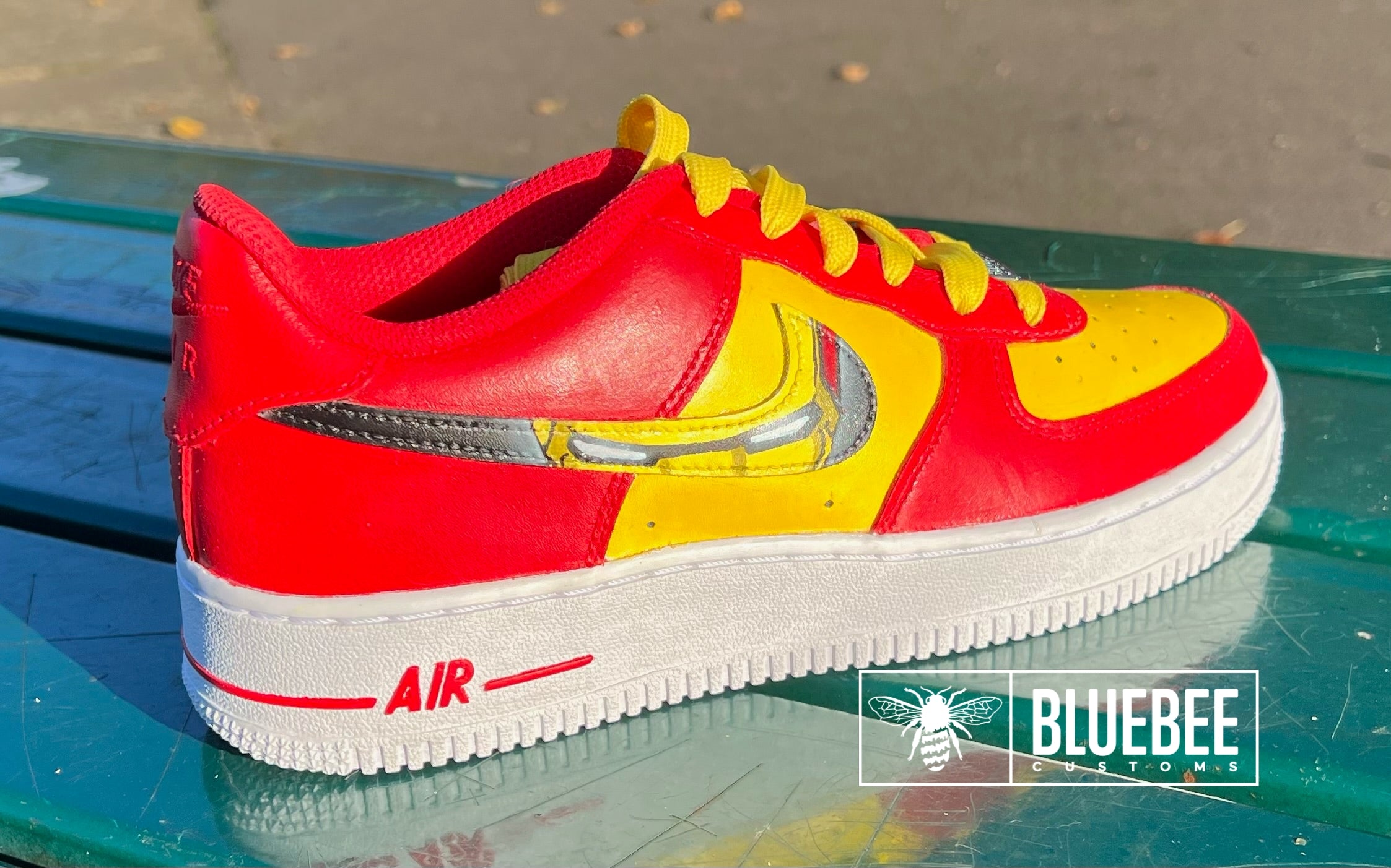 Running Man Customs Custom Sneakers – Blue Bee Sneaker Care & Customs